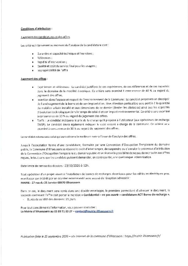 Occupation du domaine public - avis de mise en concurrence